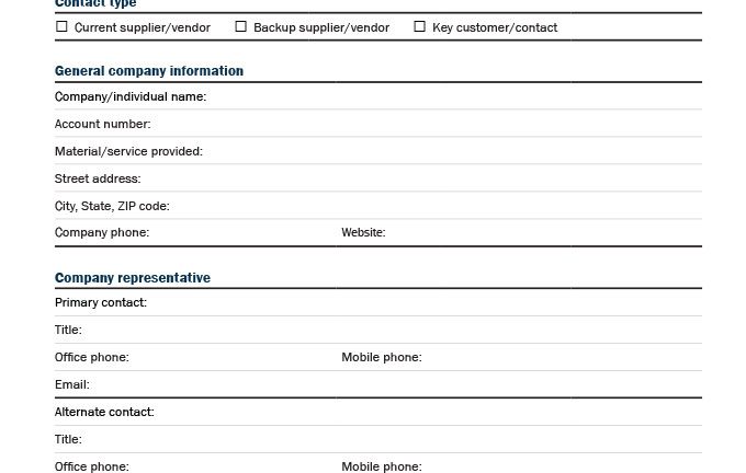 Is your business prepared for disaster? Step #4: Know your customers, contacts, suppliers and vendors.